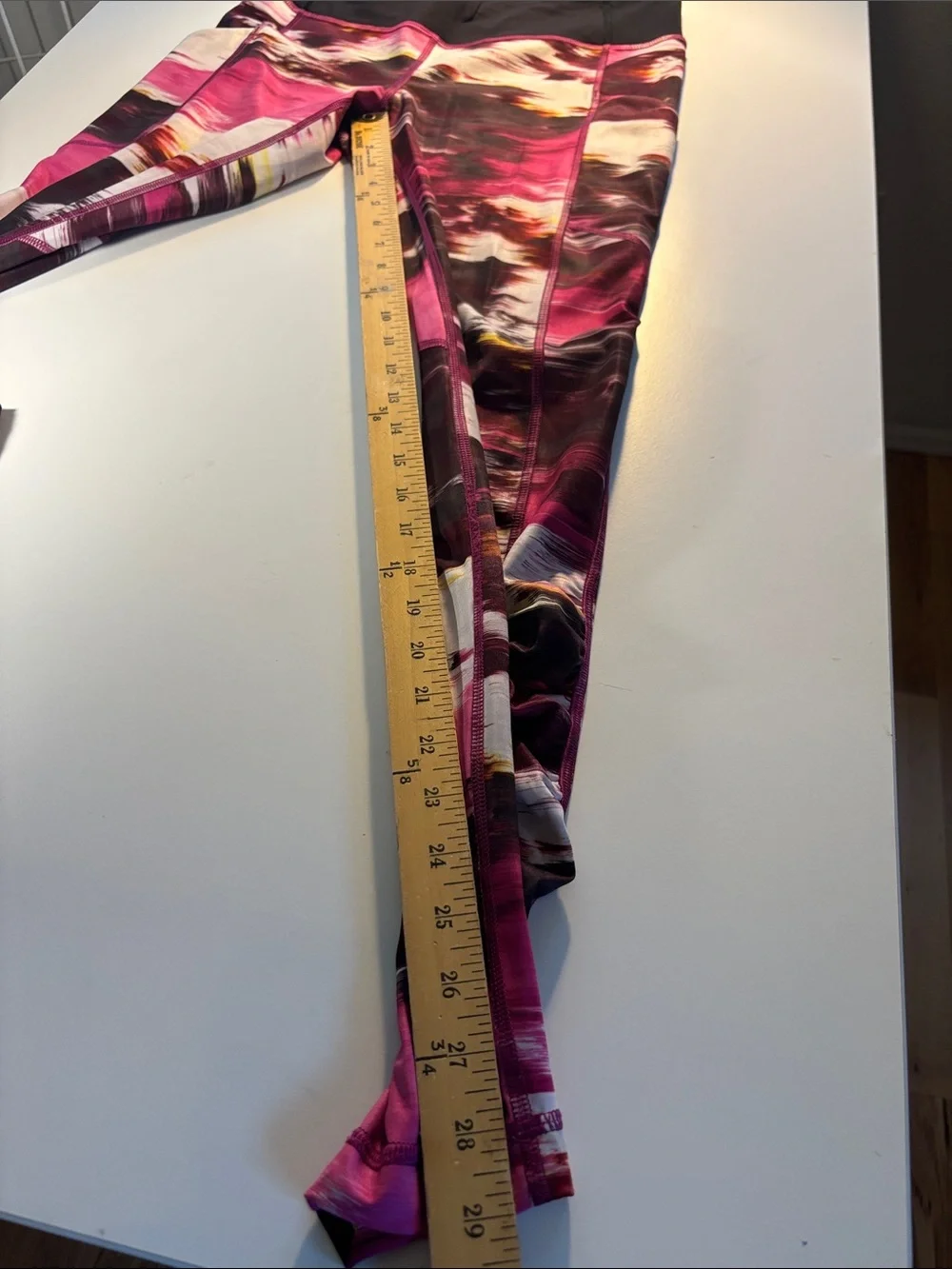 lululemon athletica Pink Multi-Print Leggings with Black Waistband -546sku